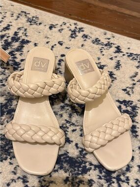 DV by Dolce Vita Ivory Braided Double-Strap Slide Sandals